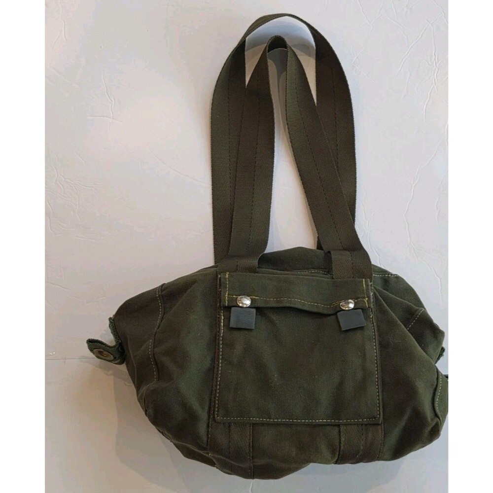 Vintage Military Style OD Green Canvas Utility Tool Bag Tote Heavy Duty